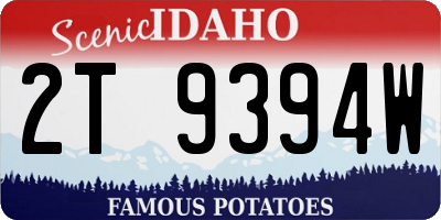 ID license plate 2T9394W