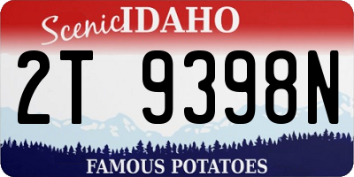 ID license plate 2T9398N