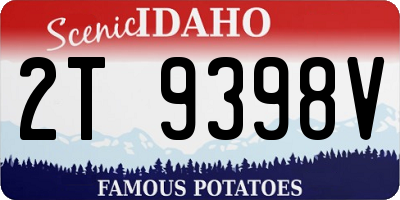 ID license plate 2T9398V