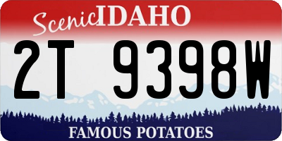 ID license plate 2T9398W