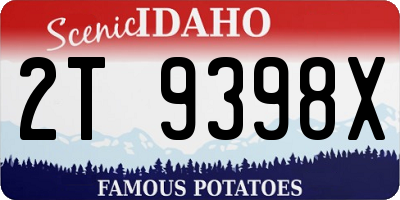 ID license plate 2T9398X