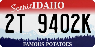 ID license plate 2T9402K