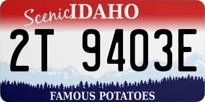 ID license plate 2T9403E