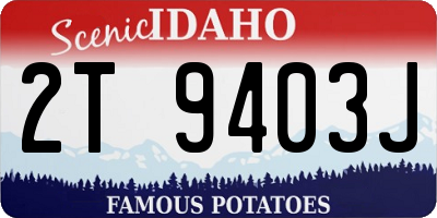 ID license plate 2T9403J