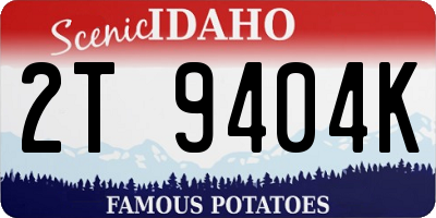ID license plate 2T9404K