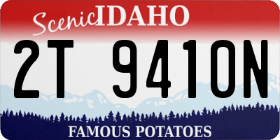 ID license plate 2T9410N