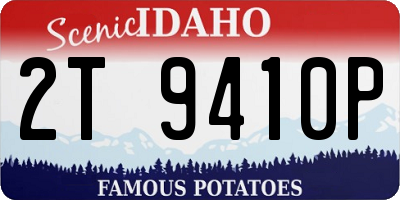 ID license plate 2T9410P