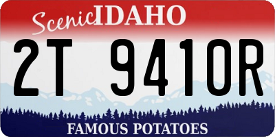 ID license plate 2T9410R