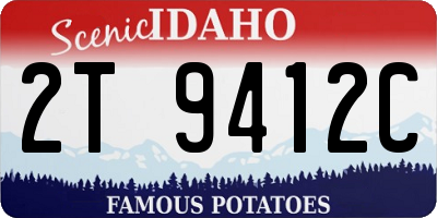 ID license plate 2T9412C