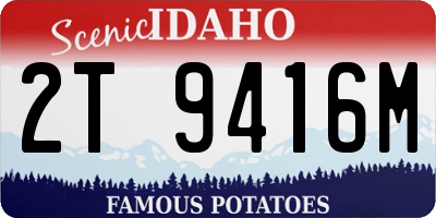 ID license plate 2T9416M
