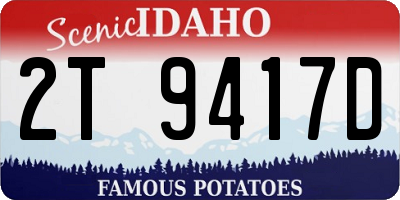 ID license plate 2T9417D