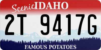 ID license plate 2T9417G