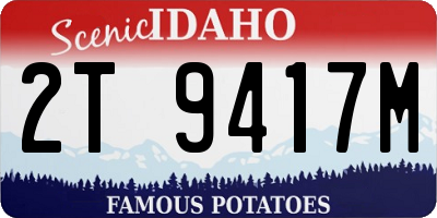 ID license plate 2T9417M
