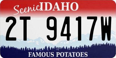 ID license plate 2T9417W