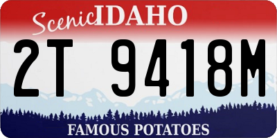 ID license plate 2T9418M