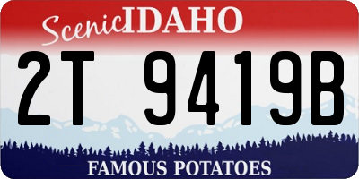 ID license plate 2T9419B