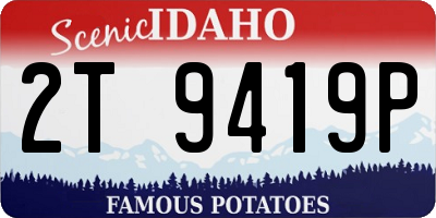 ID license plate 2T9419P