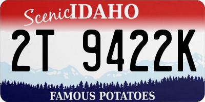 ID license plate 2T9422K