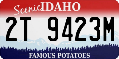 ID license plate 2T9423M
