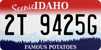 ID license plate 2T9425G