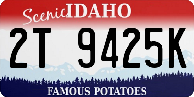 ID license plate 2T9425K