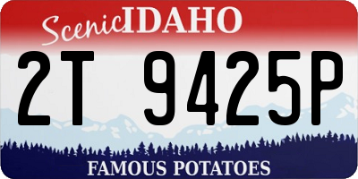 ID license plate 2T9425P