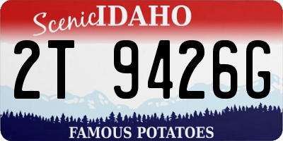 ID license plate 2T9426G