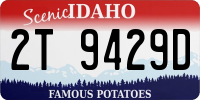 ID license plate 2T9429D