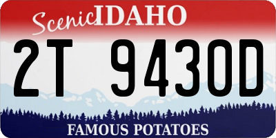 ID license plate 2T9430D