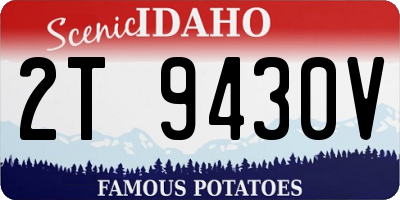 ID license plate 2T9430V