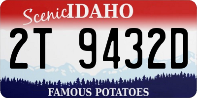 ID license plate 2T9432D