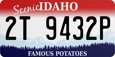 ID license plate 2T9432P