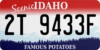 ID license plate 2T9433F