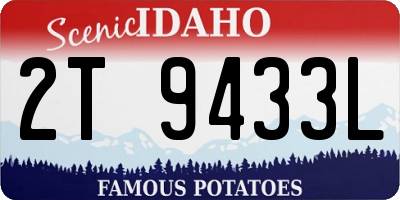 ID license plate 2T9433L