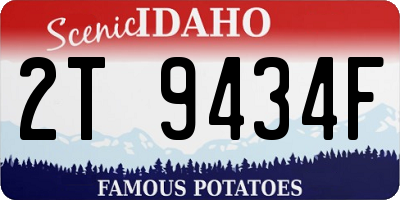 ID license plate 2T9434F
