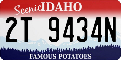ID license plate 2T9434N