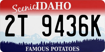ID license plate 2T9436K