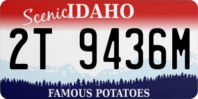ID license plate 2T9436M