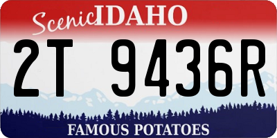 ID license plate 2T9436R