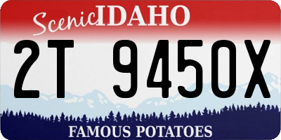 ID license plate 2T9450X