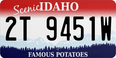 ID license plate 2T9451W