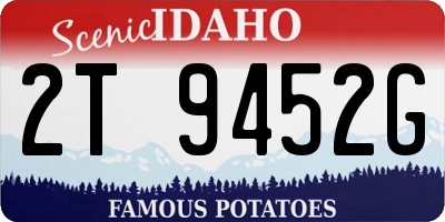 ID license plate 2T9452G