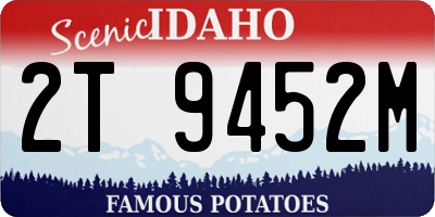 ID license plate 2T9452M