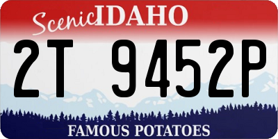 ID license plate 2T9452P