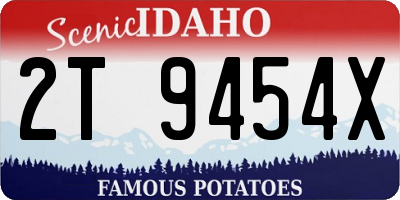 ID license plate 2T9454X