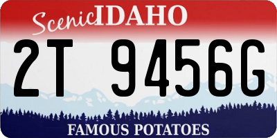 ID license plate 2T9456G
