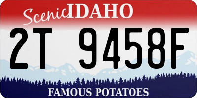 ID license plate 2T9458F