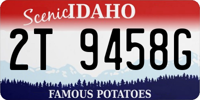 ID license plate 2T9458G