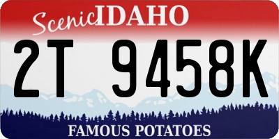 ID license plate 2T9458K