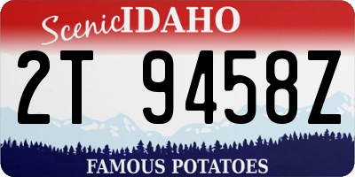 ID license plate 2T9458Z